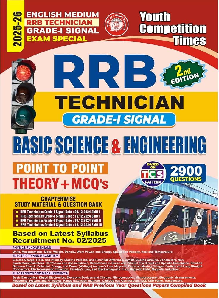 YCT  RRB Technician Grade 1 Singal Basic Science & Engineering point to point Theory + MCQ's BOOK 2026 book pdf